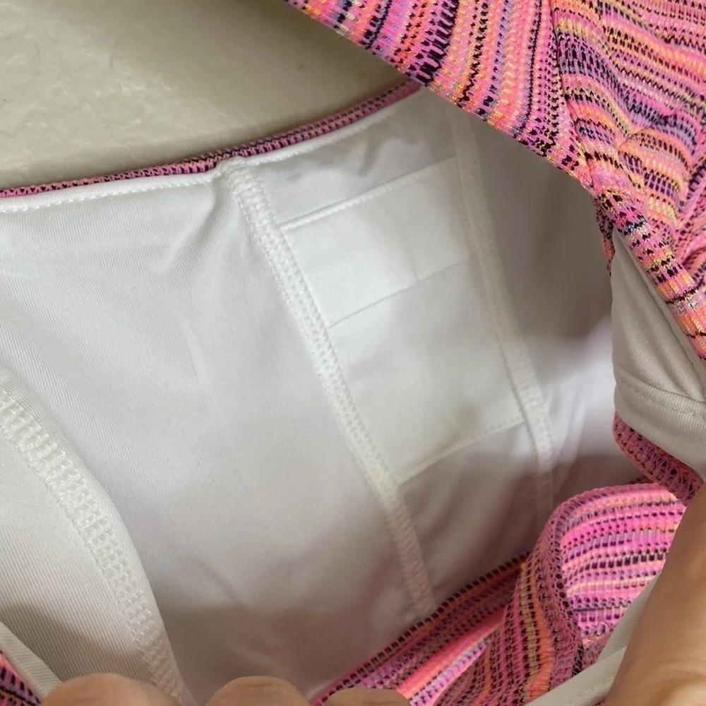 Free People movement pink sports bra hidden pocket Sz medium